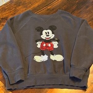 Mickey Mouse Sequin Sweatshirt Dark Grey